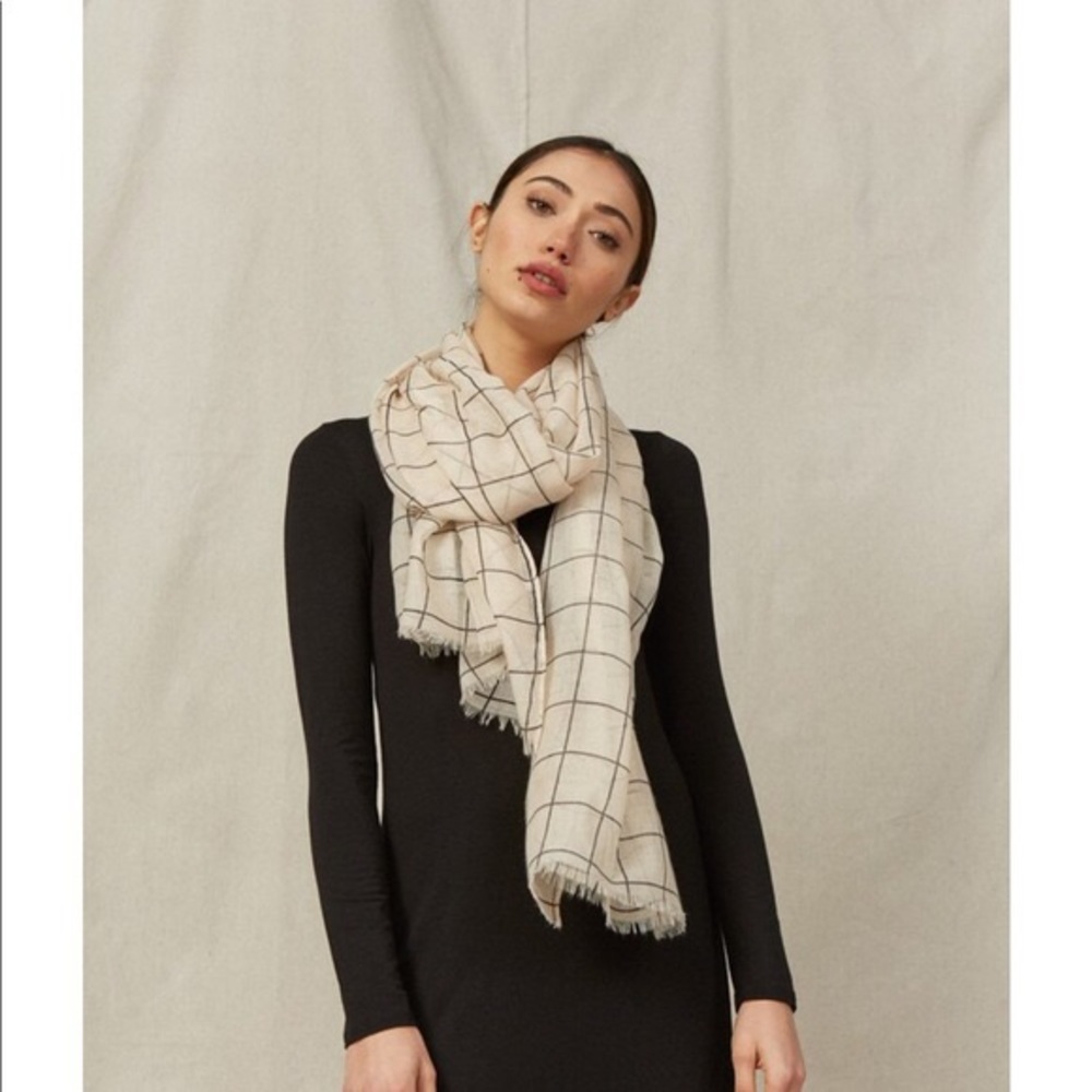 NWOT RACHEL PALLY Sheer Checkered Oversized Scarf